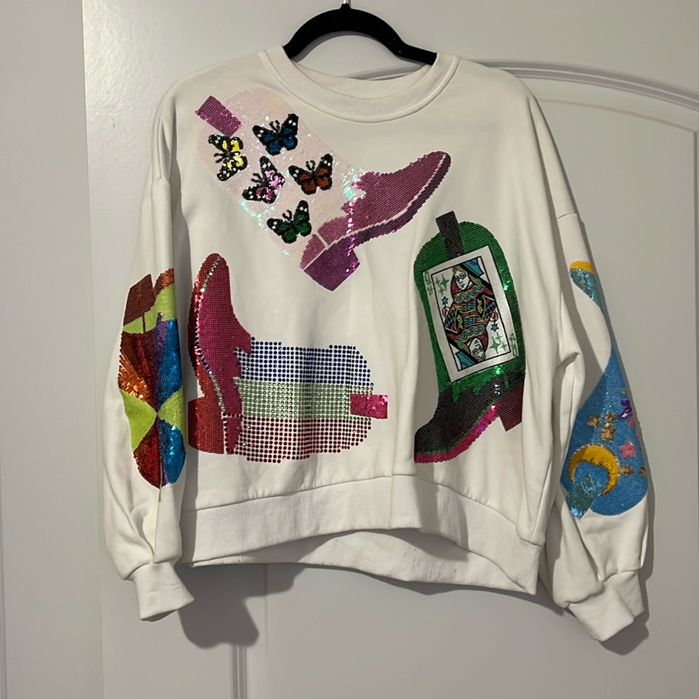 Queen of Sparkles Cowboy Boot Sweatshirt